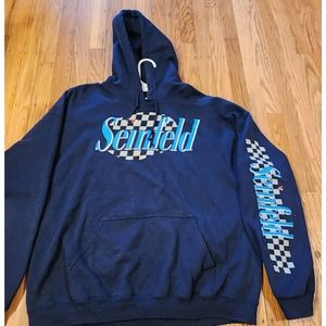 Seinfeld Checkered Arm Logo Racing- Style Hoodie - Men's XL